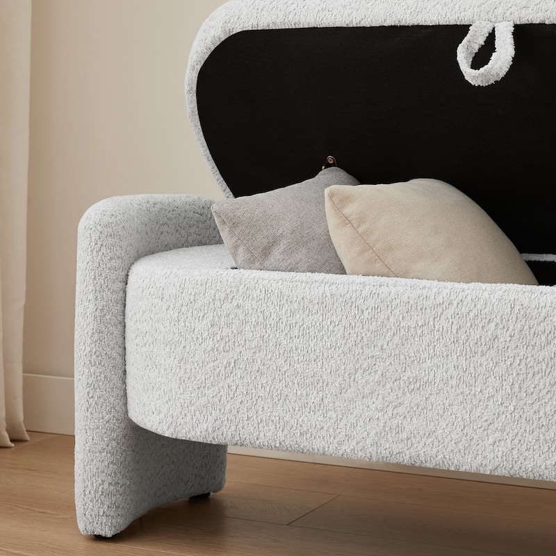 Modern Oval Storage Bench with Large Storage Space