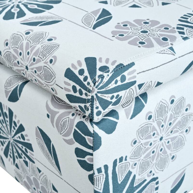 Versatile Floral Patterned Ottoman for Home with Hidden Compartment