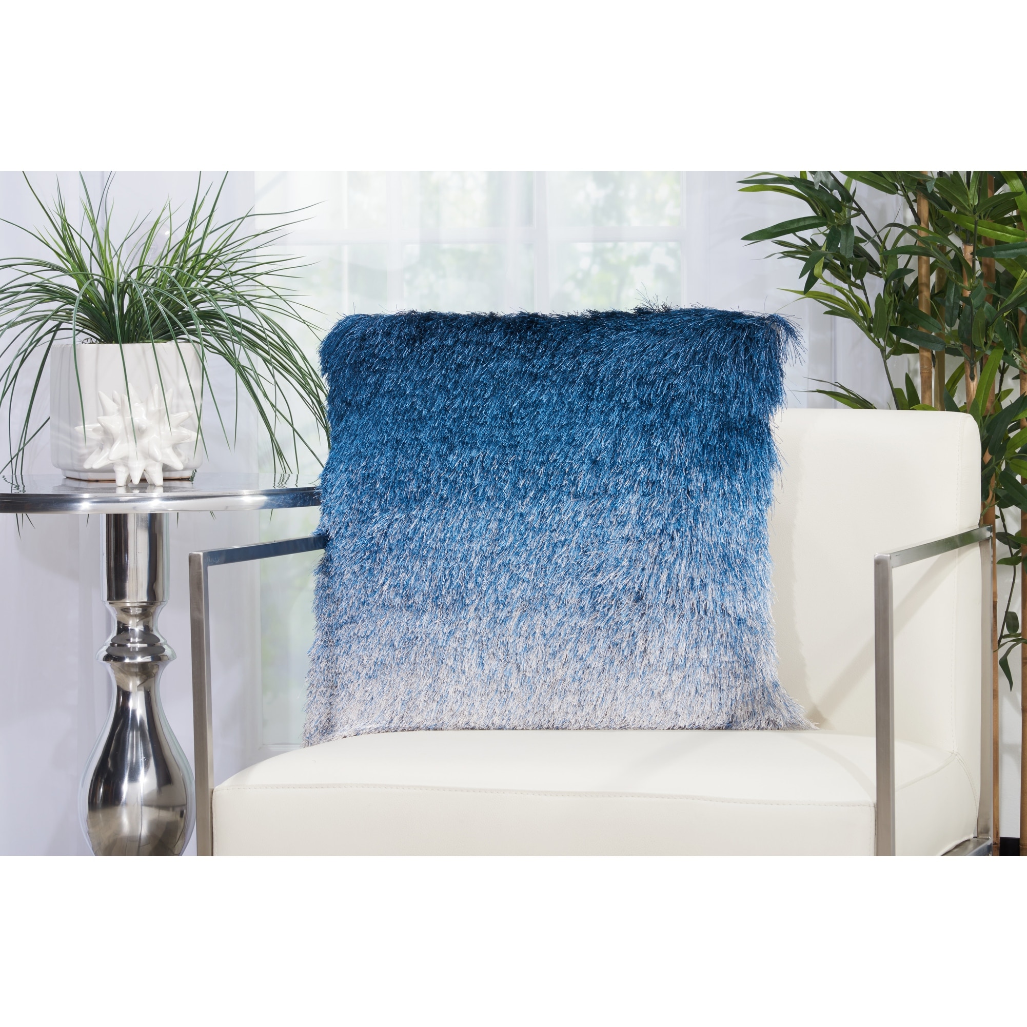 Mina Victory Illusion Ombre Shag Throw Pillow by Nourison
