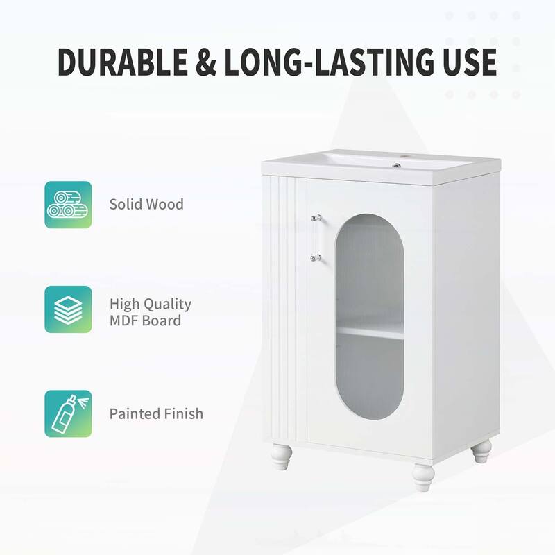 Freestanding Vanity Set with Two-tier Shelf,Adjustable Shelf