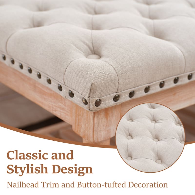 Upholstered Wood Bed Bench/Ottoman