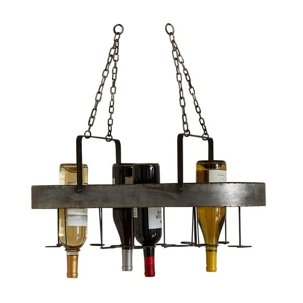 Set of 2 Metal 19 Bottle Wine Hanging Racks 25.25" - N/A