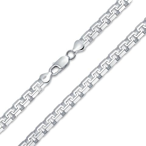 Franco Square Chain Greek Key 025 Gauge 925 Sterling Silver Made Italy