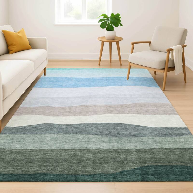 Premium Washable Super Soft Ombre Stripe Mayfield Rug