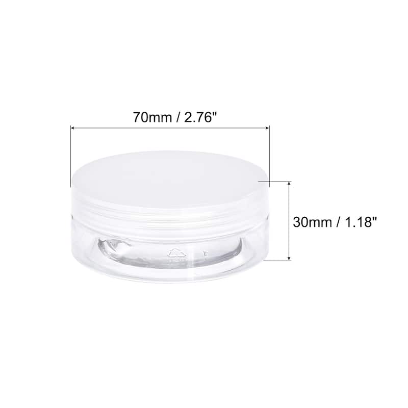 Round Plastic Jars with Transparent Screw Top Lid, 8Pcs