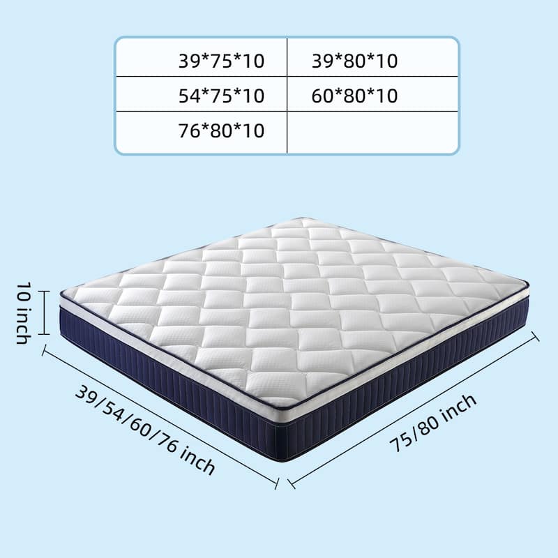 GDFStudio - Morrigan 10-Inch Hybrid Gel Memory Foam Mattress,Individually Pocket Coils Springs