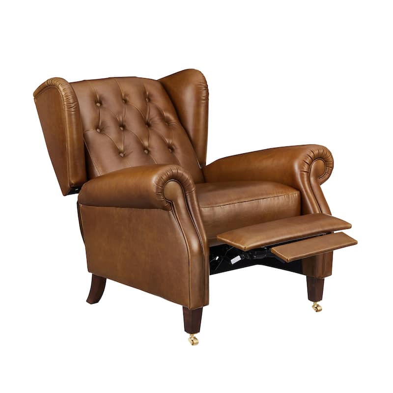 Art Leon Genuine Leather Recliner Lounge Chair - Brown