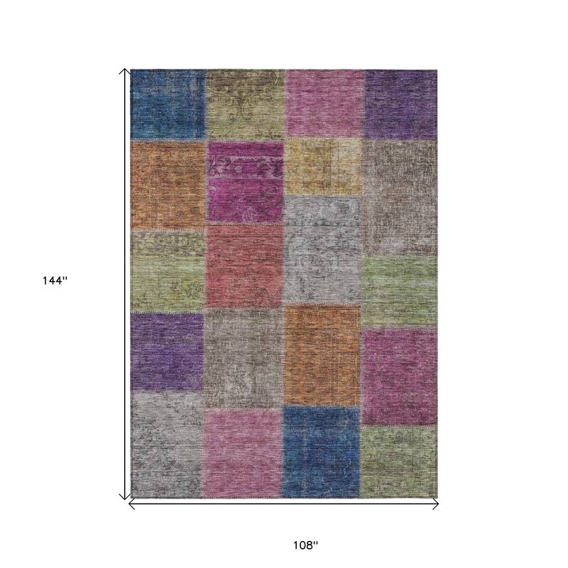 HomeRoots Patchwork Transitional Rectangle Outdoor Rug