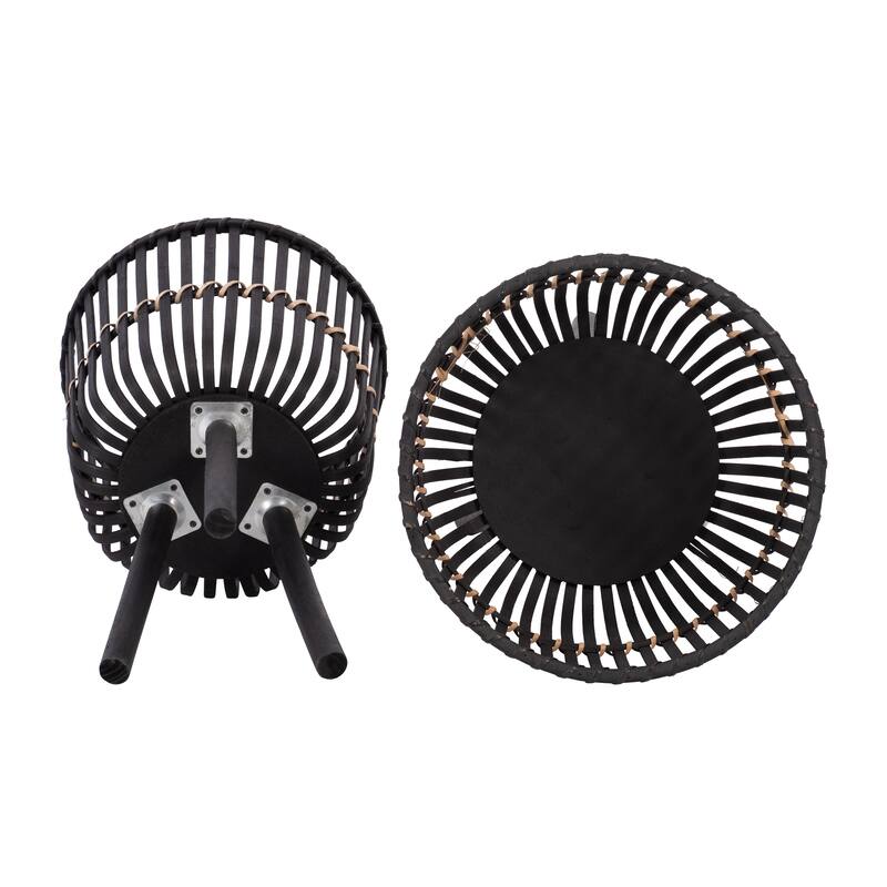 Sagebrook Home Wicker Modern Boho Bamboo Planter Set