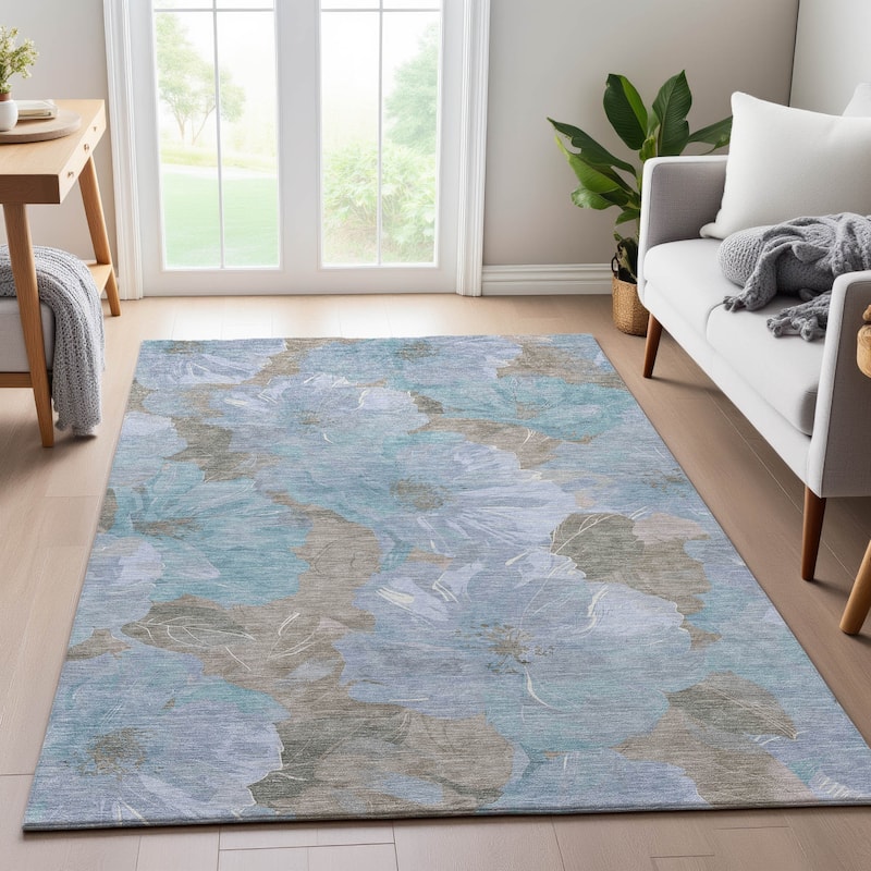 Premium Washable Super Soft Contemporary Floral Mayfield Rug
