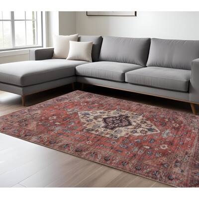 HomeRoots Medallion Transitional Rectangle Area Rug - 144.00 in. x 110.00 in. x 0.25 in.
