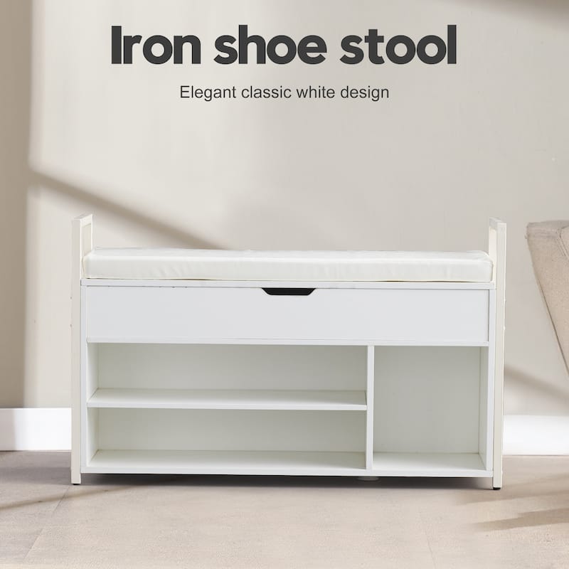 39"Shoe Storage Bench with Cushion