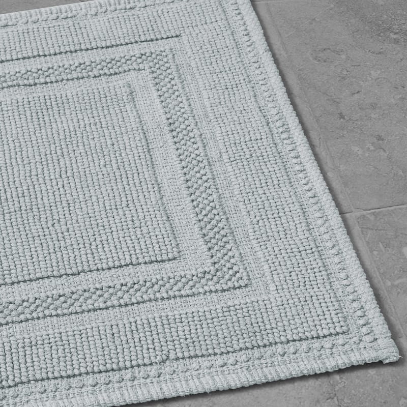 Jean Pierre Cotton Stonewash Racetrack 17 x 24 in. Bath Rug
