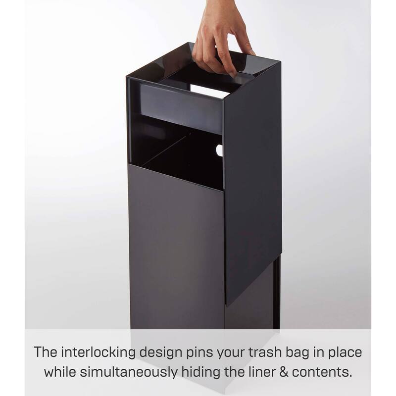 Yamazaki Home Trash Can - Two Styles, ABS Plastic, Short, 2.4 gallons, 9 liters