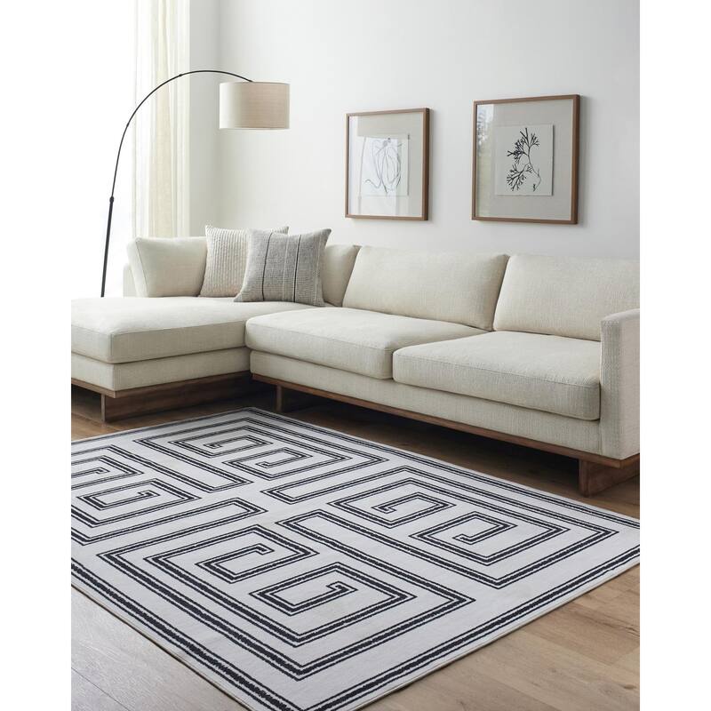 Braedon Modern Geometric Washable Area Rug - 2' 6" x 8' - Runner