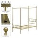 preview thumbnail 6 of 9, Teraves Twin Canopy Bed Frame 4-Post Metal Platform Bed with Headboard and Footboard, Gold