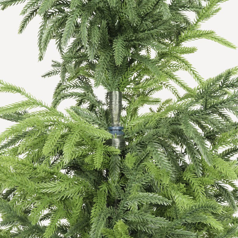 4" Artificial Real Touch Pine Tree in Black Plastic Pot, 1pc/set