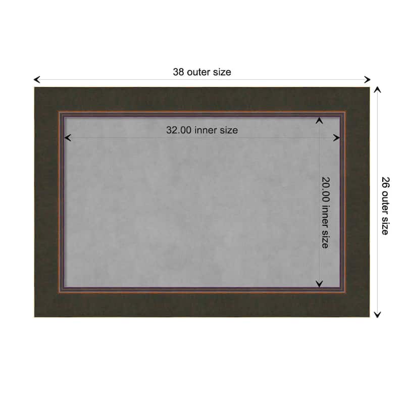 Amanti Art Milano Bronze Framed Magnetic Board - Board Size 32x20