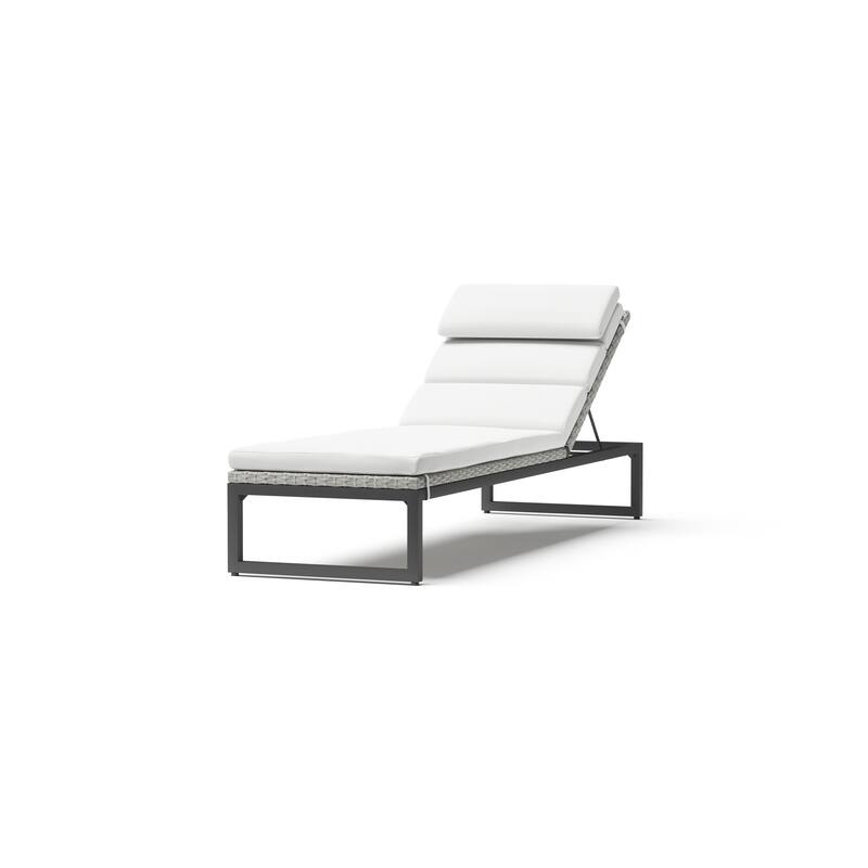 Milo Gray 2 Piece Sunbrella Outdoor Patio Chaise Lounges