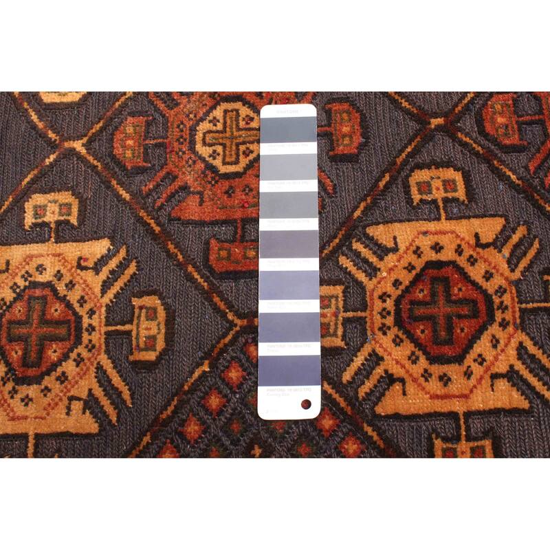 ECARPETGALLERY Hand-knotted Teimani Dark Navy Wool Rug - 2'9 x 4'7