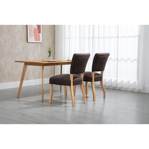 Diamond Stitching Upholstered Accent Chairs Rattan Dining Chairs