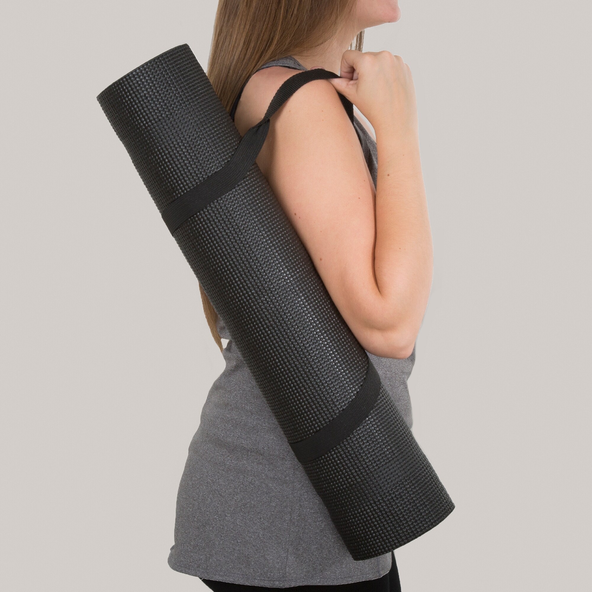 Yoga Mat Double Sided 1 4 Inch Workout Mat 71x24 Inch Exercise Mat for Home Fitness with Carrying Strap by Wakeman Bed Bath Beyond 36505460
