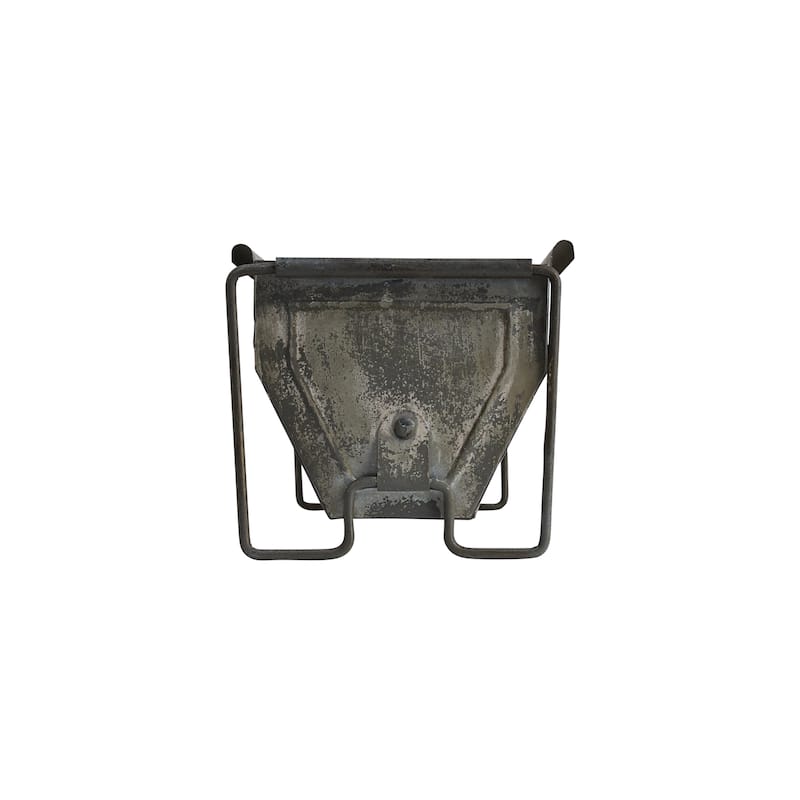 Metal Trough Container with Distressed Zinc Finish