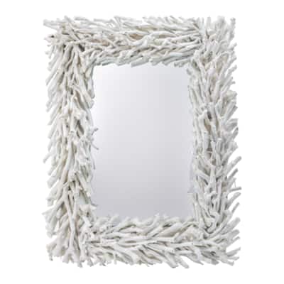 Rectangular Wall Mirror - 29" - White