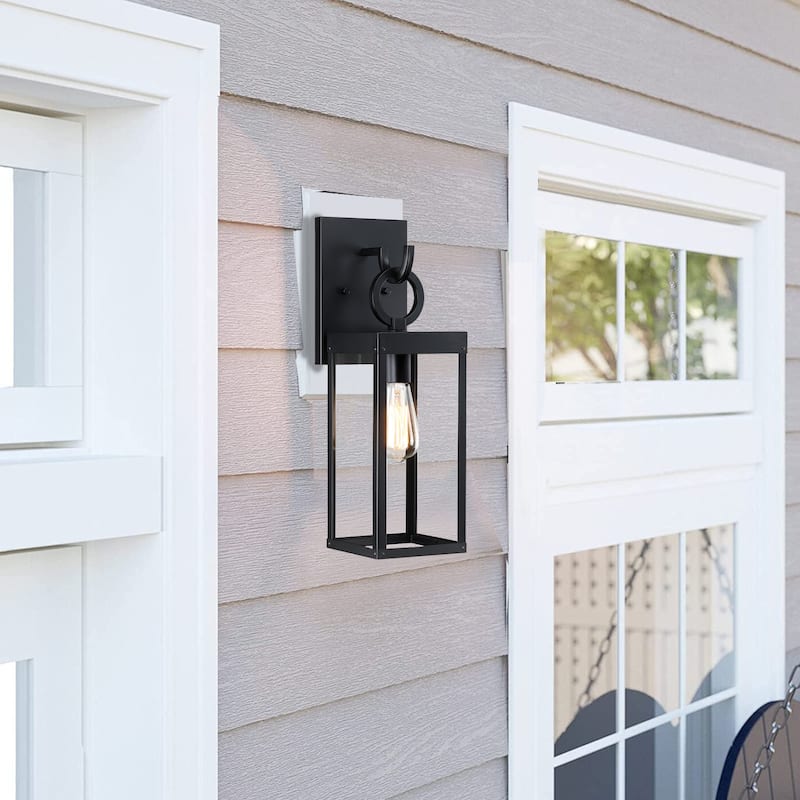Hukoro 1-Light 19.31-in Black Outdoor Wall Light