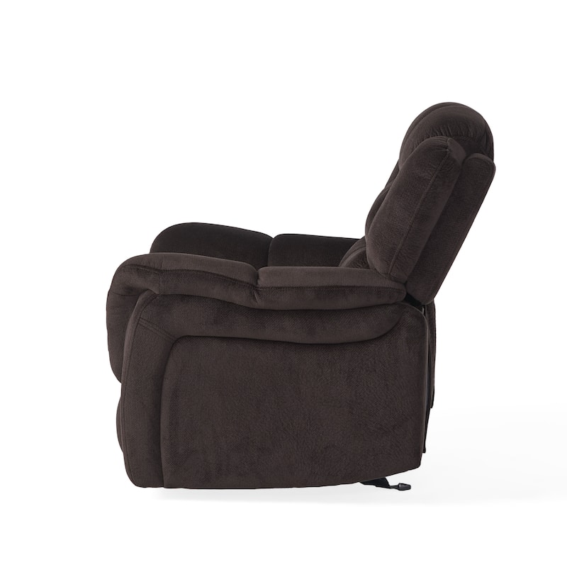 Roomfitters Classic Design, Brown Plush Fabric, Glider Recliner