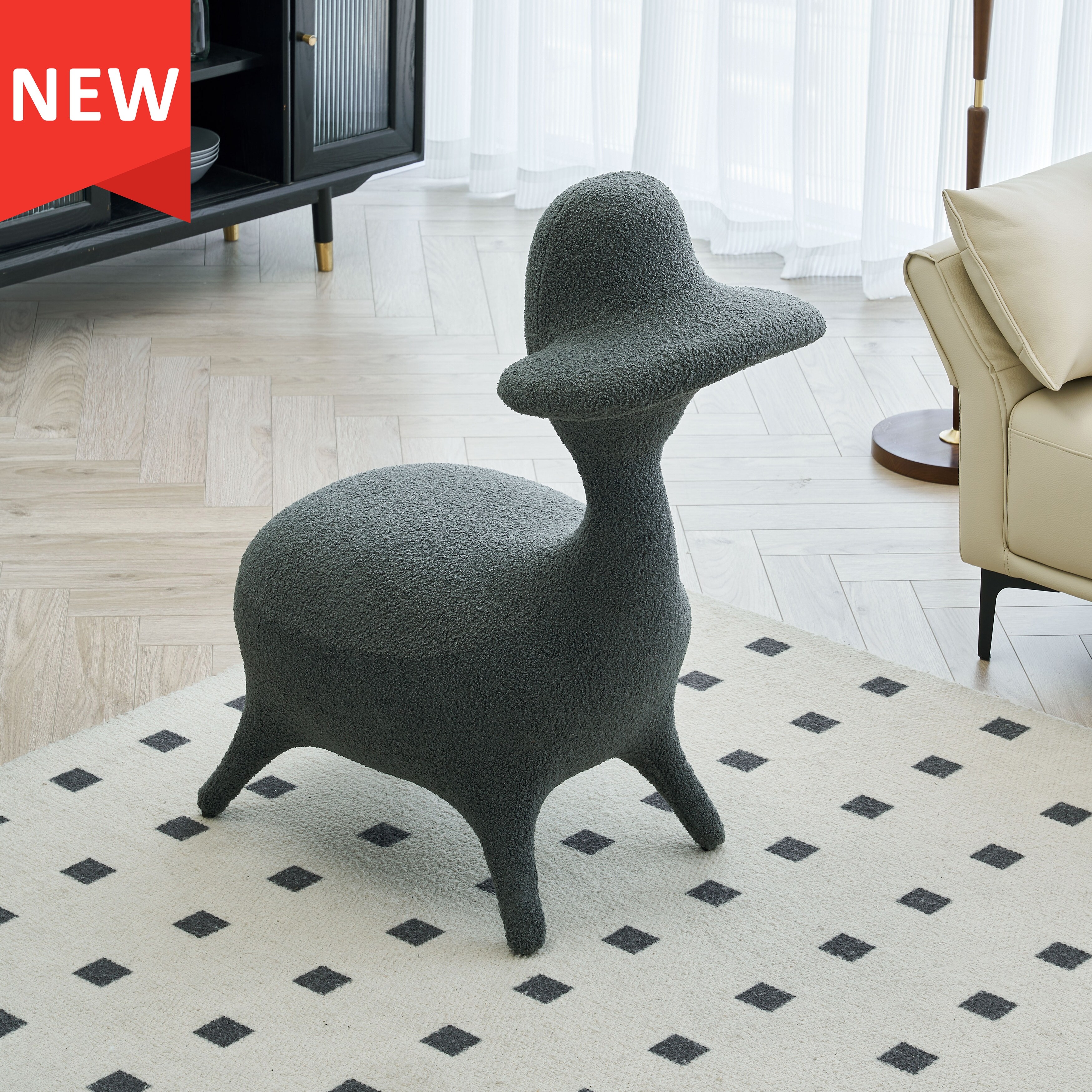 Sherpa Lamb Fabric Gaming Chair Ergonomic Upholstered Chair with Dedicated Hand Support for Gaming Room Bedroom Bed Bath Beyond 40397266