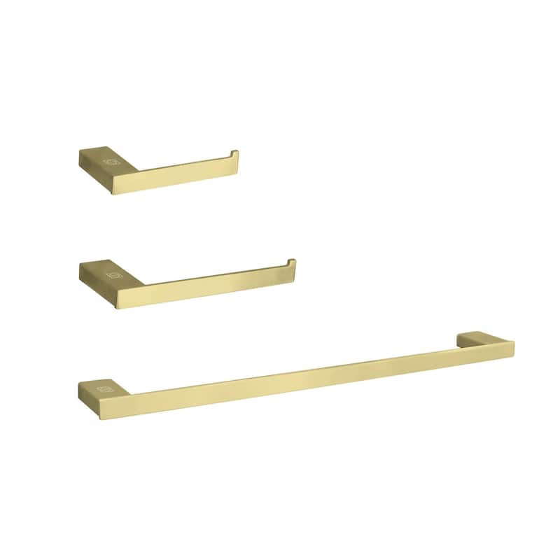 Indigo Home 3-Piece Bathroom Hardware Set - Brushed Gold