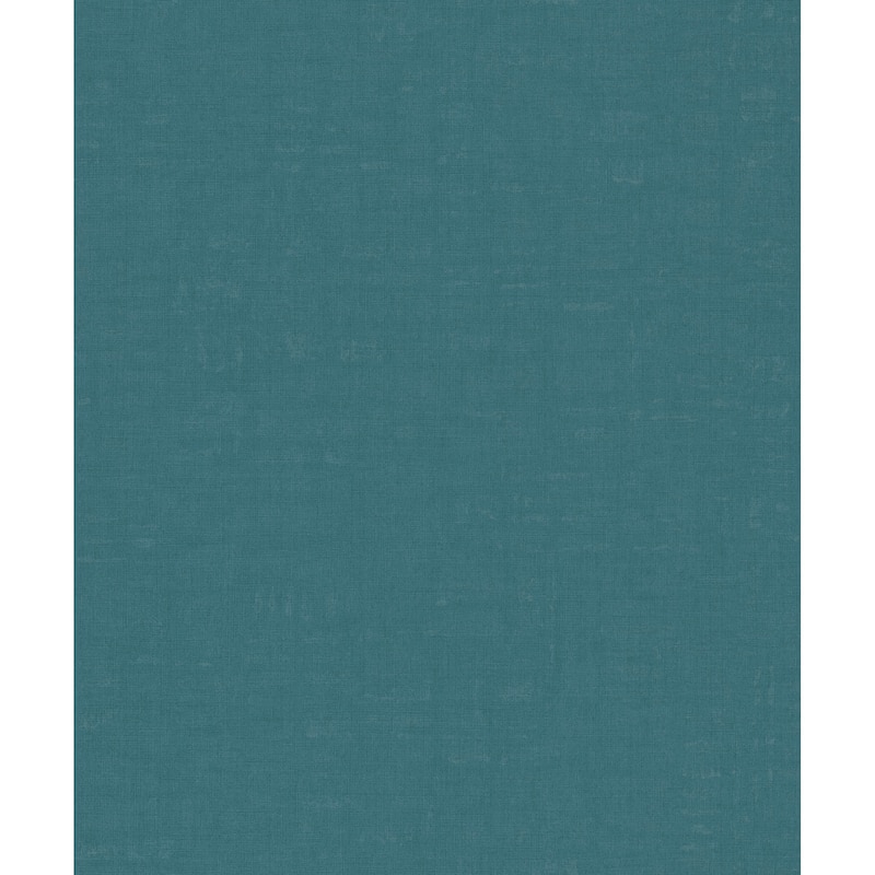 Galerie Wallcoverings Fusion Collection Linen Effect Textured Non-woven Matte Wallpaper Roll - 33 feet x 21 inches - Turquoise