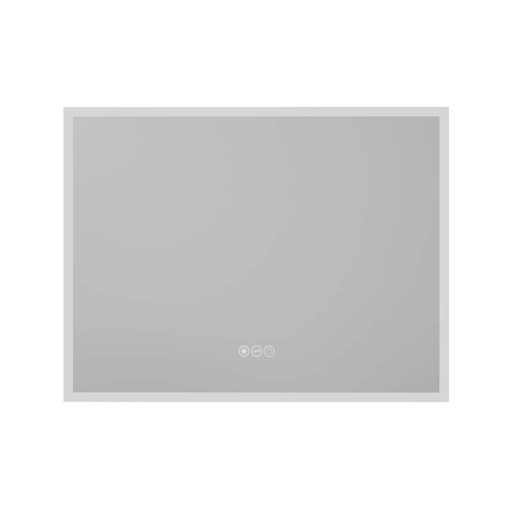 48 in. W x 36 in. H Rectangular Frameless LED Wall-Mounted Bathroom Vanity Mirror with Side Light-Emitting in Silver