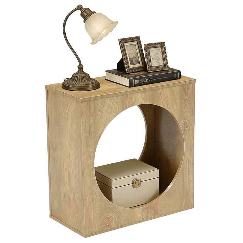 End Table for Living Room, Modern Wooden Side Table with Storage Shelf, Bedside Nightstand for Living Room, Bedroom