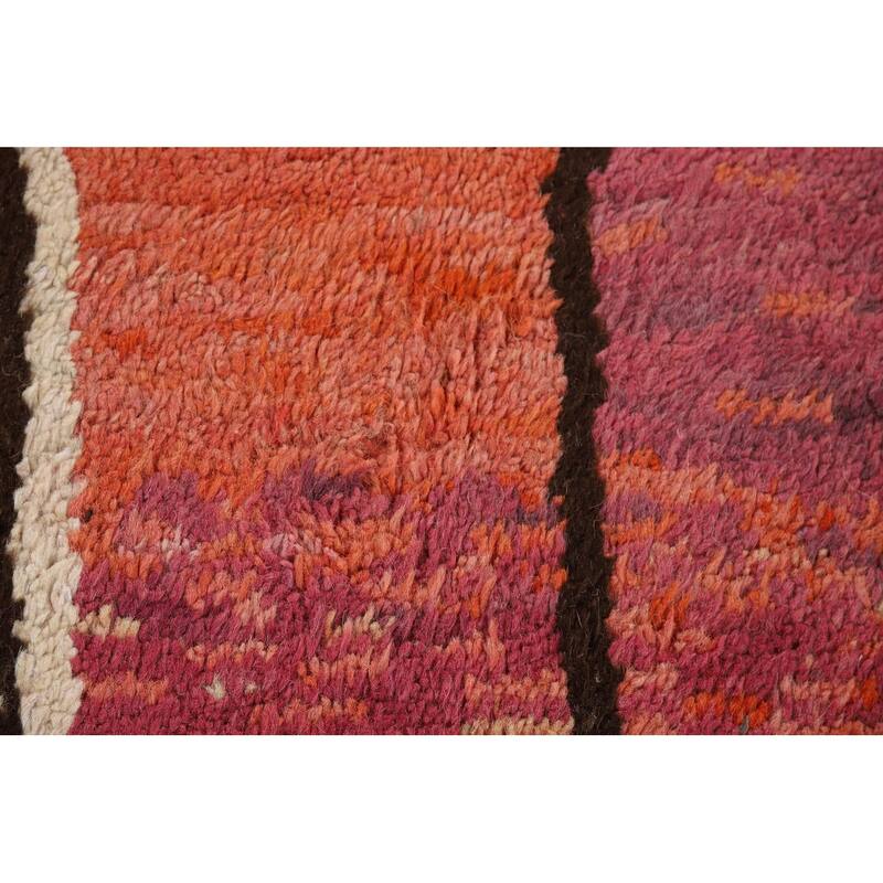 Moroccan Oriental Area Rug Hand-Knotted Abstract Wool Carpet - 8'10" x 12'2"
