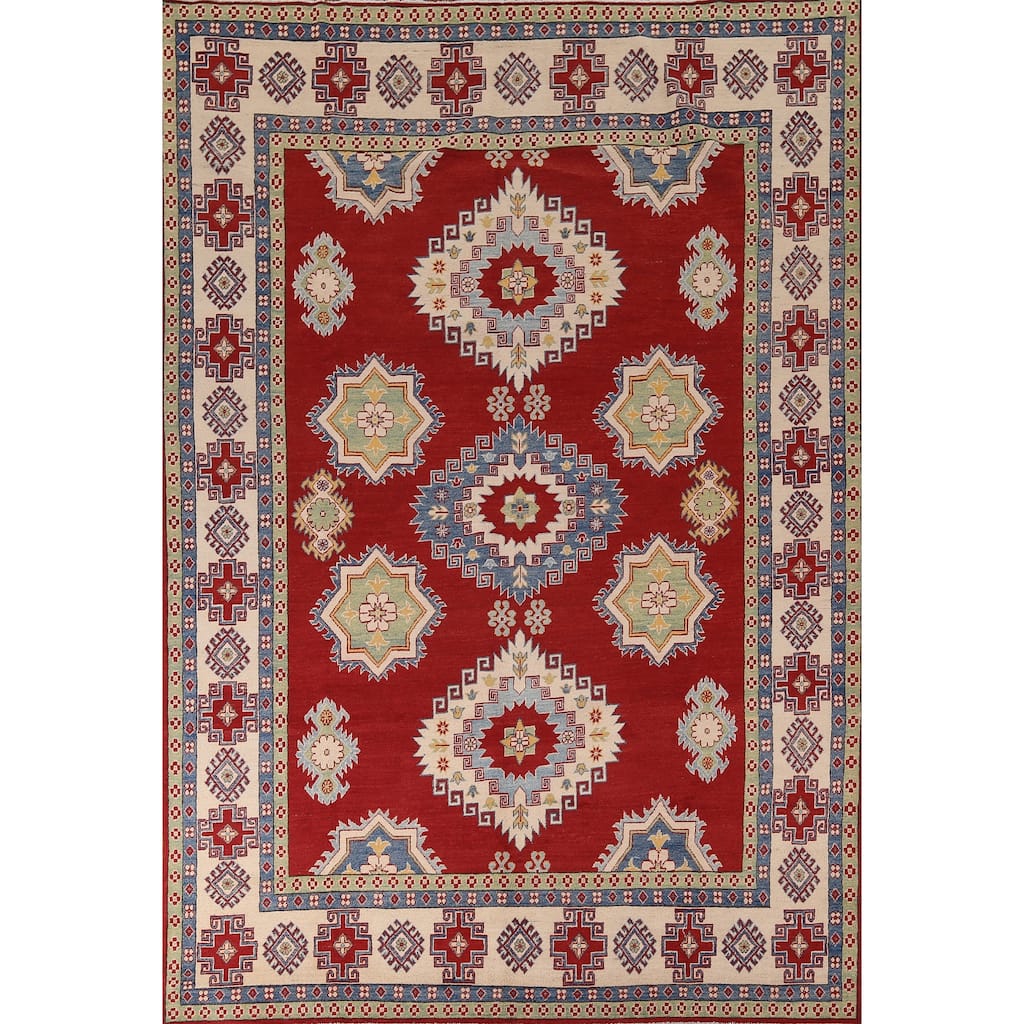 Red Kazak Oriental Area Rug Handmade Wool Carpet - 8'3" x 11'7"