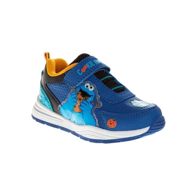 Sesame Street Kids Cookie Monster Light Up Hook and Loop Fashion Sneaker - Navy/Blue - 6T