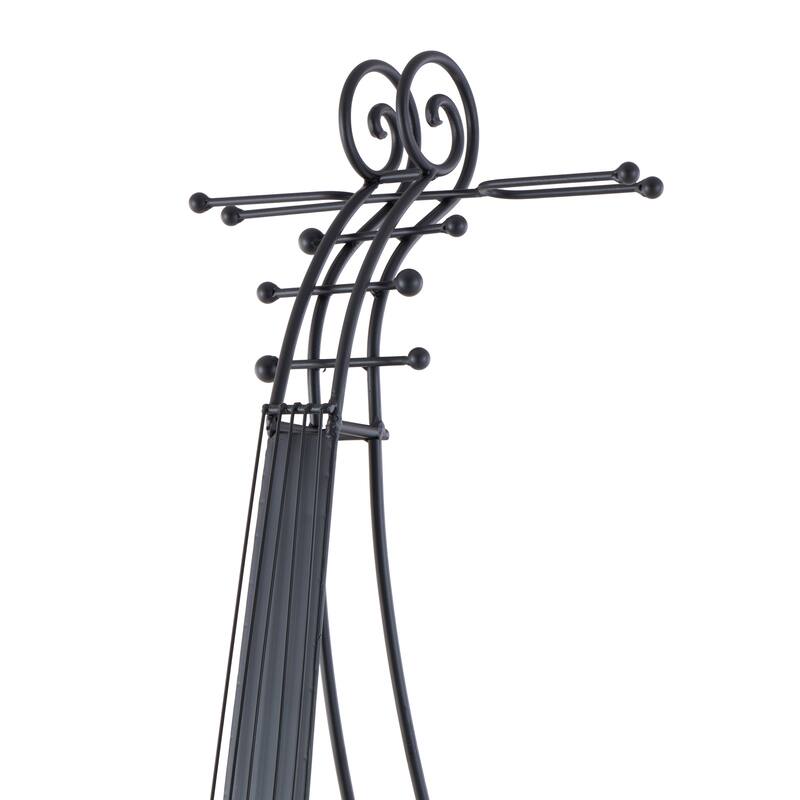 Metal Cello 26 Bottle Standing Wine Rack - Black - Roche River Decor - 27"W, 68"H