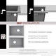 preview thumbnail 9 of 42, STYLISH 25 inch Single Bowl Dual Mount Composite Granite Utility Sink