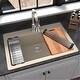 preview thumbnail 39 of 52, Karran Top Mount 33 in. Large Single Bowl Quartz Workstation Kitchen Sink