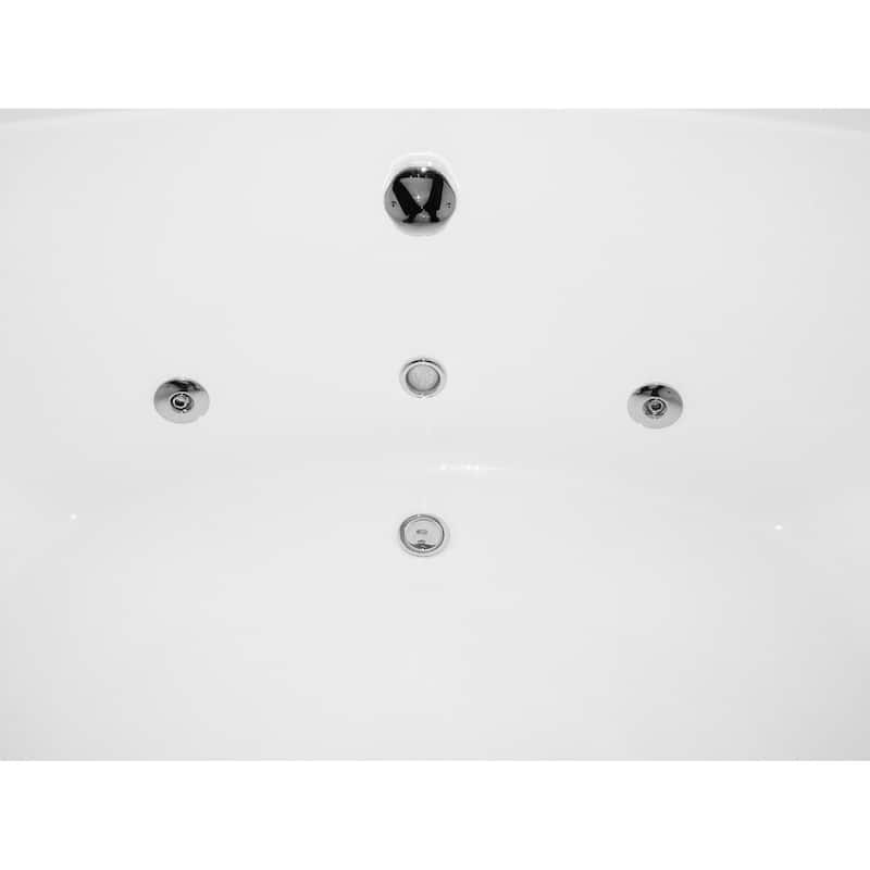 EAGO AM200 5-foot Rounded Modern Double-seat Corner Whirlpool Bathtub