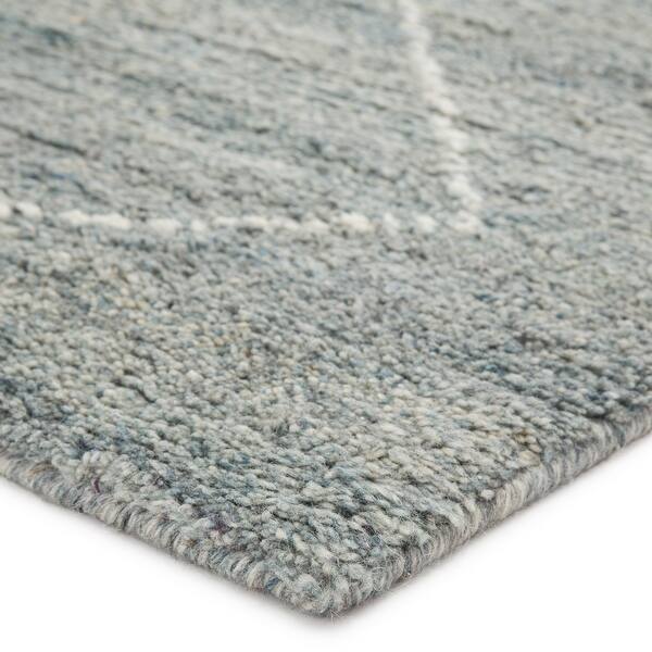 Shop Cohen Hand Knotted Geometric Light Blue Ivory Area Rug 5 X 8 On Sale Overstock 25659251