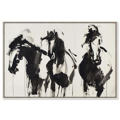 Horses in Ink Canvas by Art Remedy