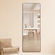preview thumbnail 9 of 7, Floor Standing Full-Length Mirror Rectangle Wall Mounted Hanging Mirror Bedroom Makeup Mirror - Brown - 65'X23.2'