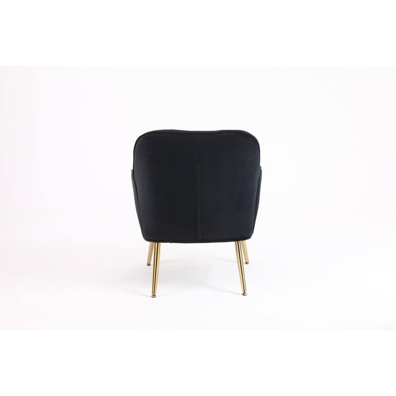 Modern Mid Century Chair Black Velvet Armchair Accent Chairs Wingback Chairs for Living Room Bedroom Office Easy Assemble