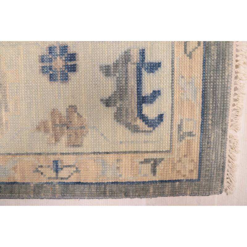 ECARPETGALLERY Hand-knotted Modern Oushak Grey Wool Rug - 9'1 x 12'3