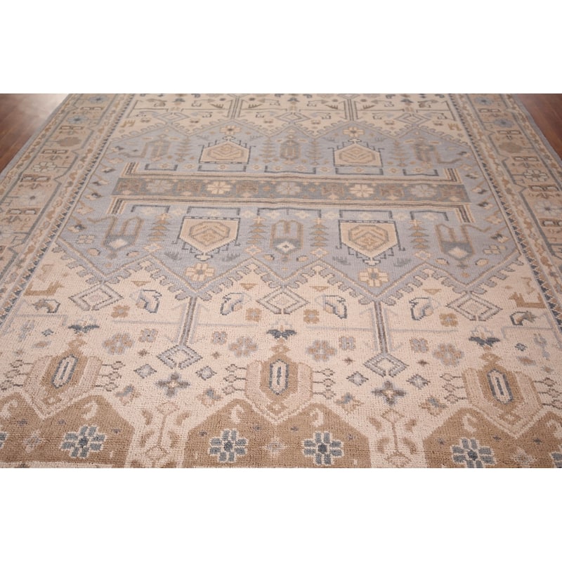 Tribal Geometric Khotan Oriental Area Rug Handmade Wool Carpet - 8'11" x 12'2"