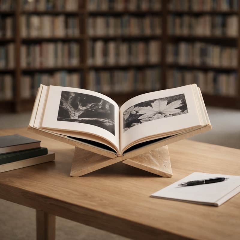 Decorative Travertine Book Stand - 18"