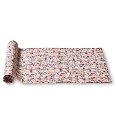 Jasmine Block Print Table Runner - Multicolor Cotton, Machine Washable, 72" x 14.5" - Perfect for Spring and Summer